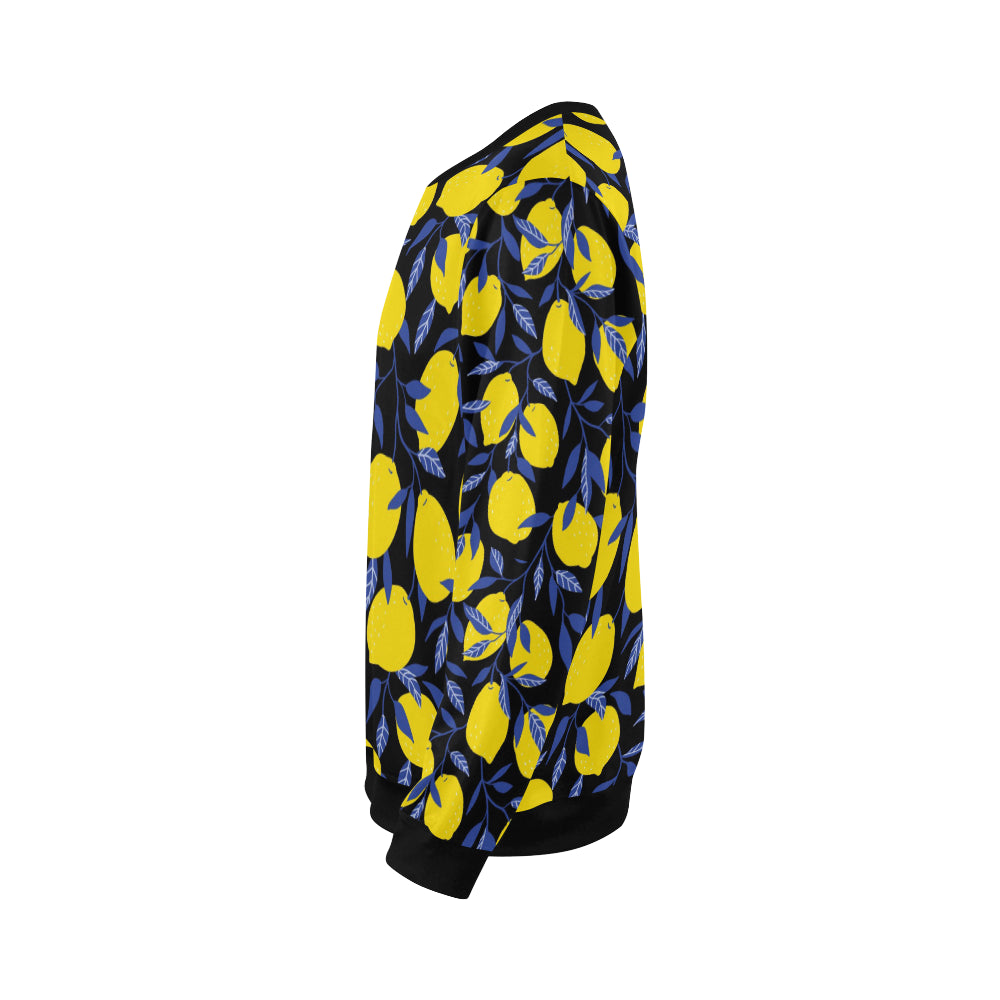 Lemon Pattern Print Design LM01 Men Long Sleeve Sweatshirt