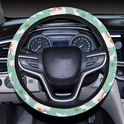 Llama with Cactus Themed Print Steering Wheel Cover with Elastic Edge