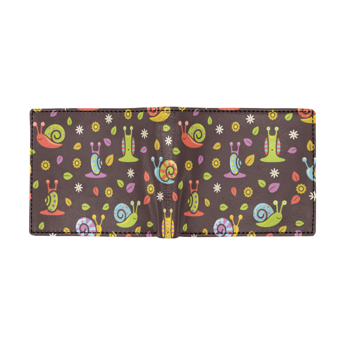 Snail Pattern Print Design 01 Men's ID Card Wallet