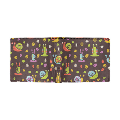 Snail Pattern Print Design 01 Men's ID Card Wallet