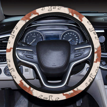 Bulldogs Pattern Print Design 04 Steering Wheel Cover with Elastic Edge