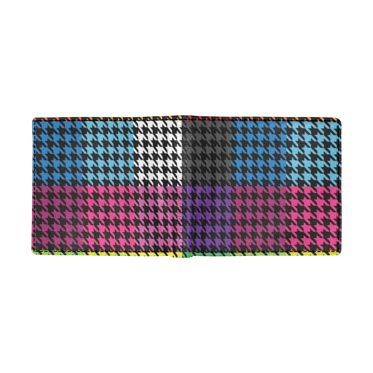 Houndstooth Colorful Pattern Print Design 01 Men's ID Card Wallet