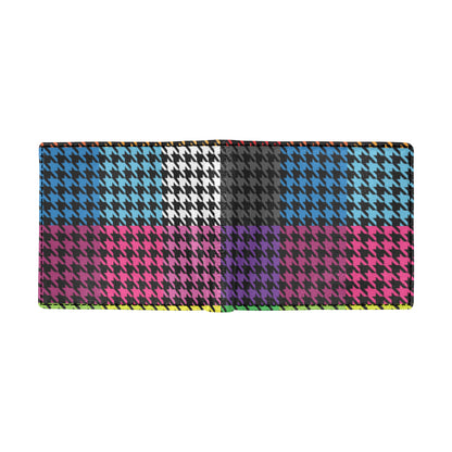 Houndstooth Colorful Pattern Print Design 01 Men's ID Card Wallet