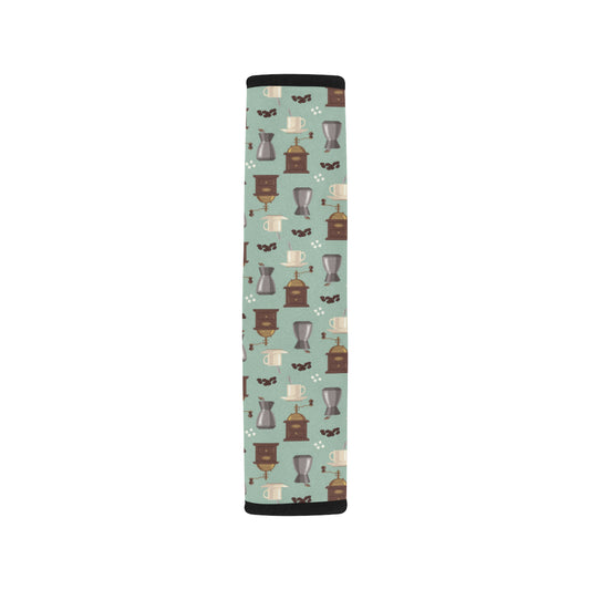 Coffee Pattern Print Design 04 Car Seat Belt Cover