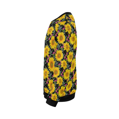 Sunflower Pattern Print Design SF014 Men Long Sleeve Sweatshirt