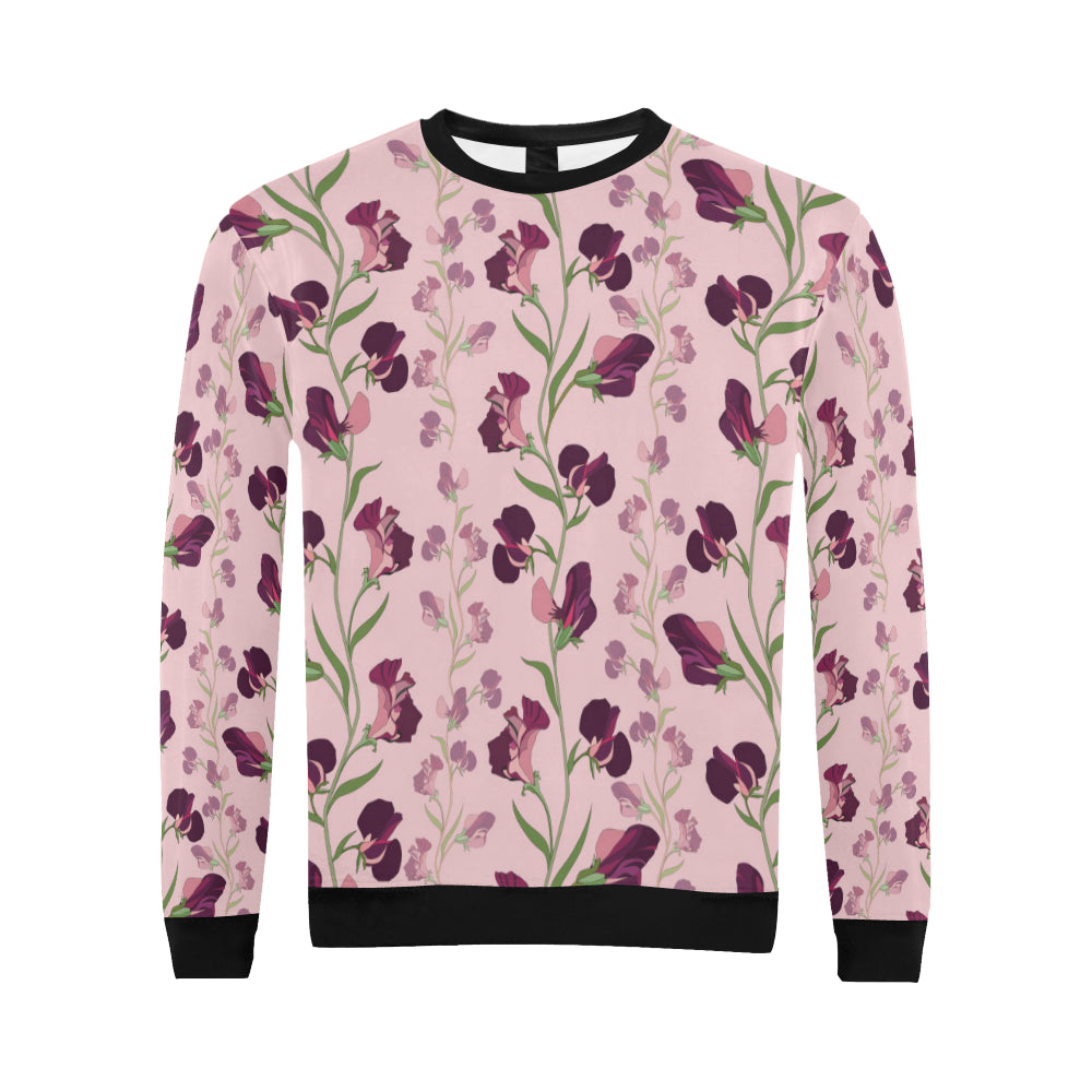 Peony Pattern Print Design PE09 Men Long Sleeve Sweatshirt