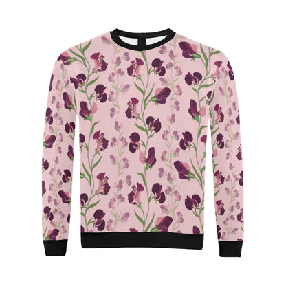 Peony Pattern Print Design PE09 Men Long Sleeve Sweatshirt