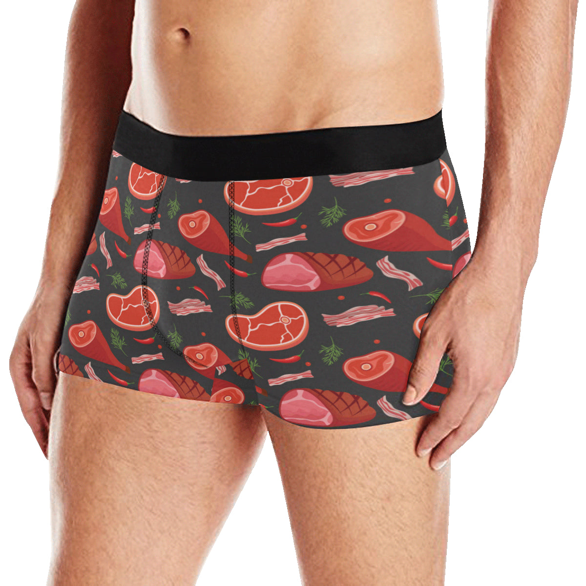 Meat Pattern Print Design 03 Men's Boxer Briefs