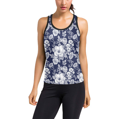 Floral Infrared Pattern Women's Racerback Tank Top