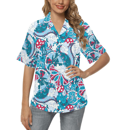 Funky Retro Pattern Print Design A05 Women's Hawaiian Shirt