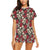 Skull And Roses Print Design LKS301 Women's Short Pajama Set