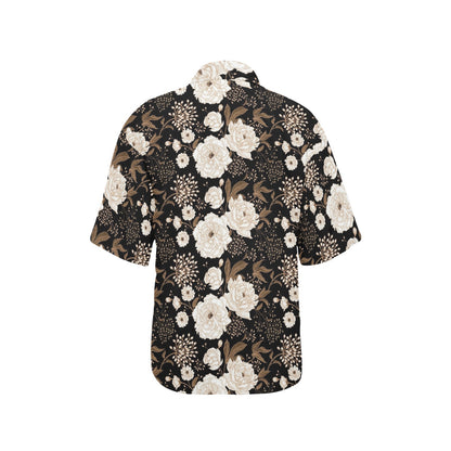 Peony Pattern Print Design A02 Women's Hawaiian Shirt