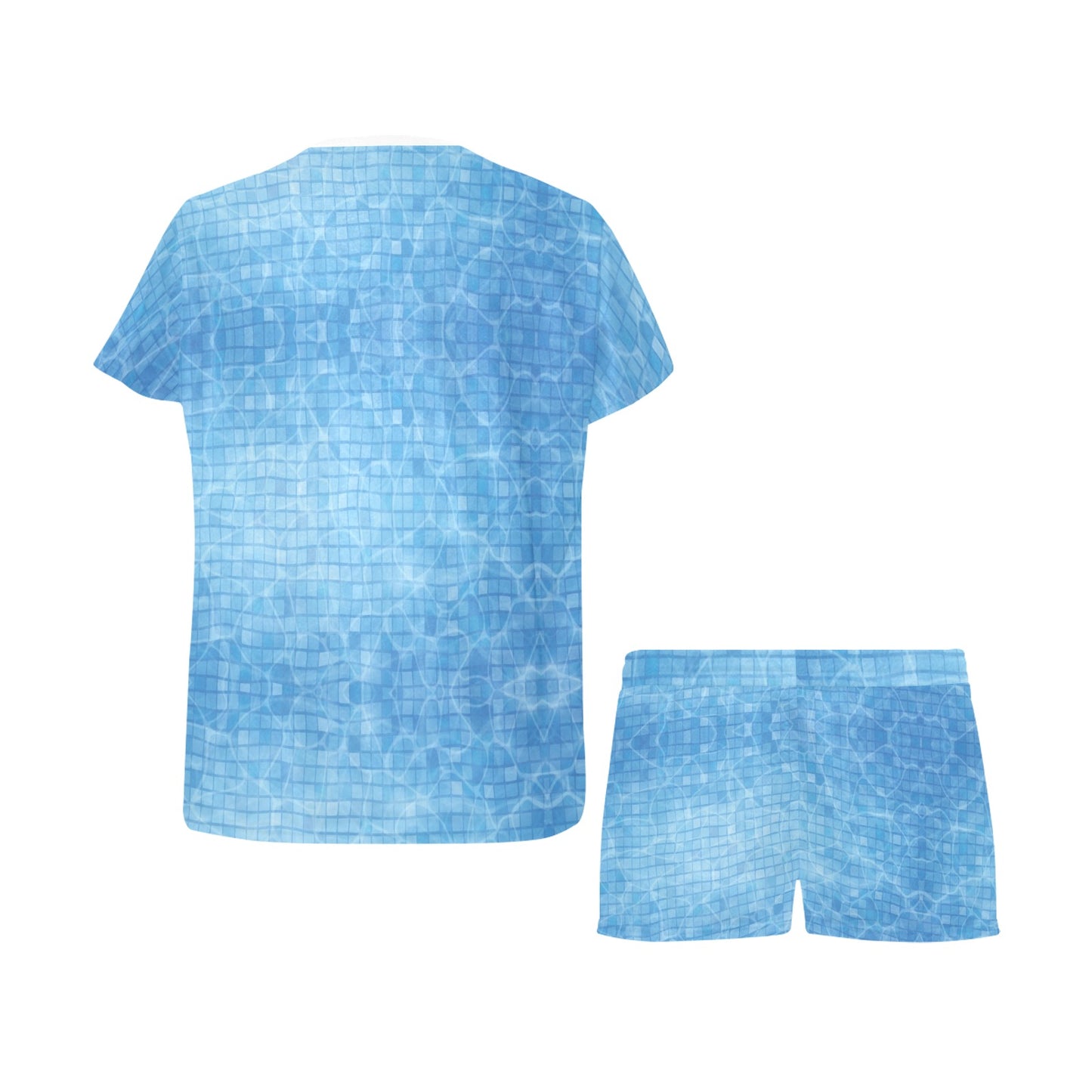 Swimming Pool Print Design LKS302 Women's Short Pajama Set