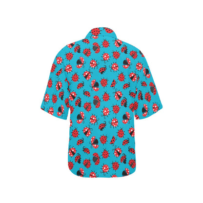 Ladybug Action Print Pattern Women's Hawaiian Shirt