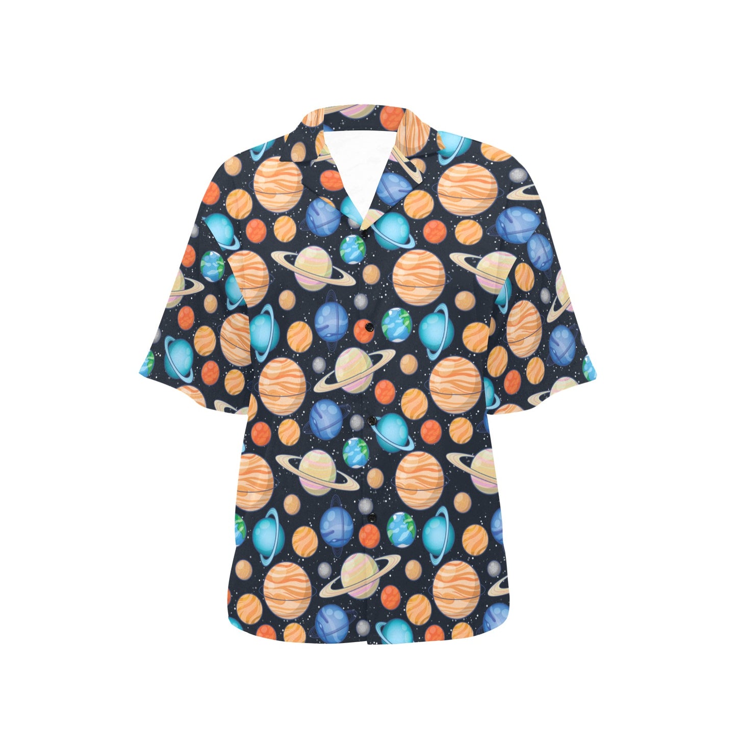 Planet Colorful Print Design LKS301 Women's Hawaiian Shirt