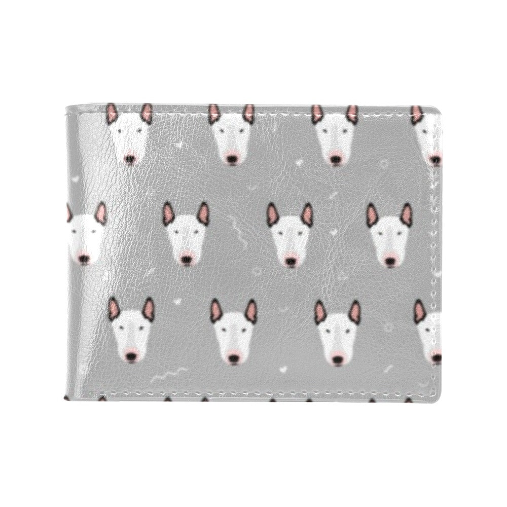 Bull Terrier Head Print Pattern Men's ID Card Wallet