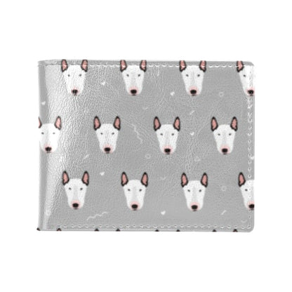 Bull Terrier Head Print Pattern Men's ID Card Wallet