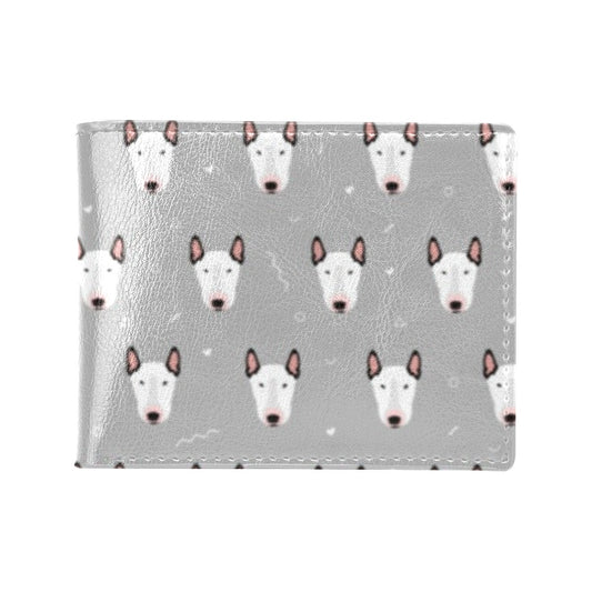 Bull Terrier Head Print Pattern Men's ID Card Wallet