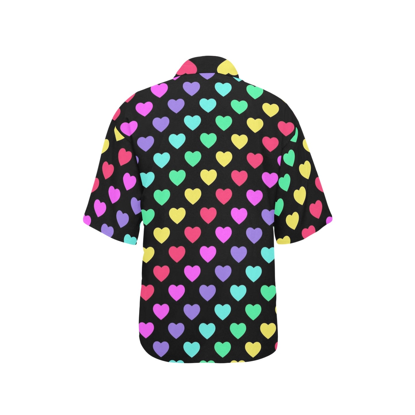 Heart Rainbow Pattern Print Design HE02 Women's Hawaiian Shirt