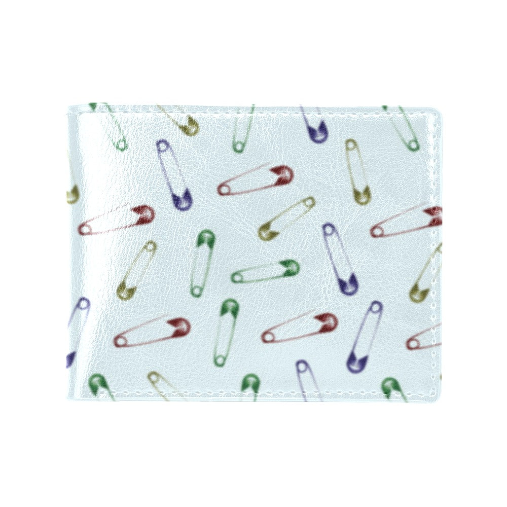 Safety Pin Print Design LKS303 Men's ID Card Wallet