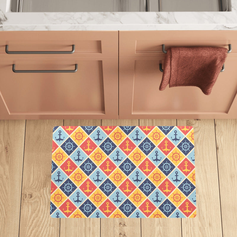 Nautical Pattern Design Themed Print Kitchen Mat