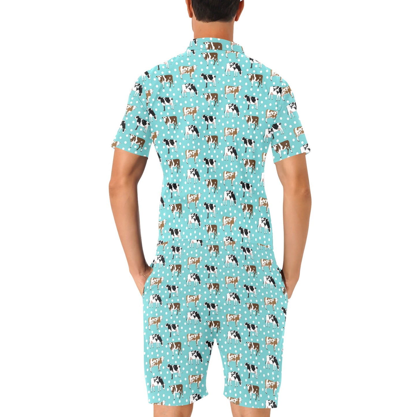 Cattle Print Design LKS405 Men's Romper