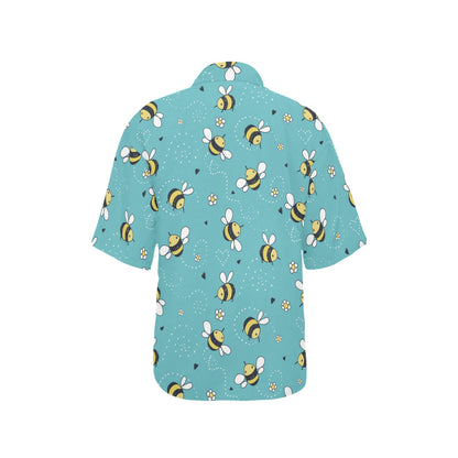 Bee Pattern Print Design BEE02 Women's Hawaiian Shirt