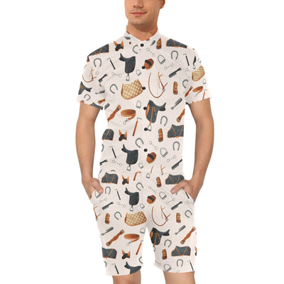 Equestrian Equipment Print Pattern Men's Romper