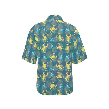 Scorpion Pattern Print Design 02 Women's Hawaiian Shirt