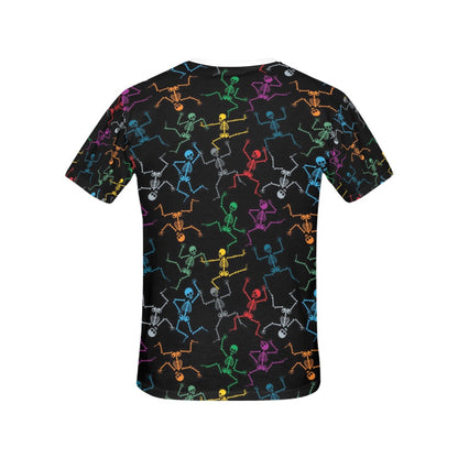 Skeleton Colorful Print Design LKS302 Women's  T-shirt