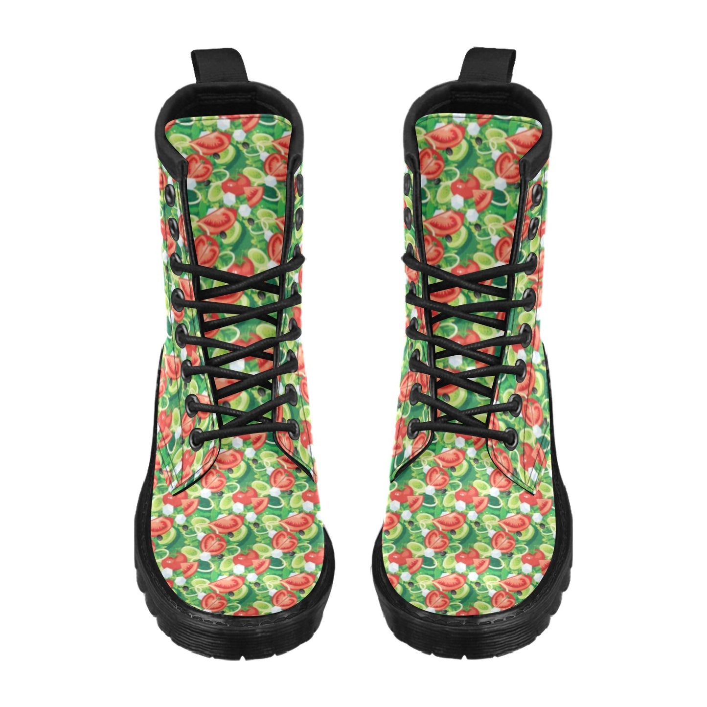 Vegan Salad Themed Design Print Women's Boots