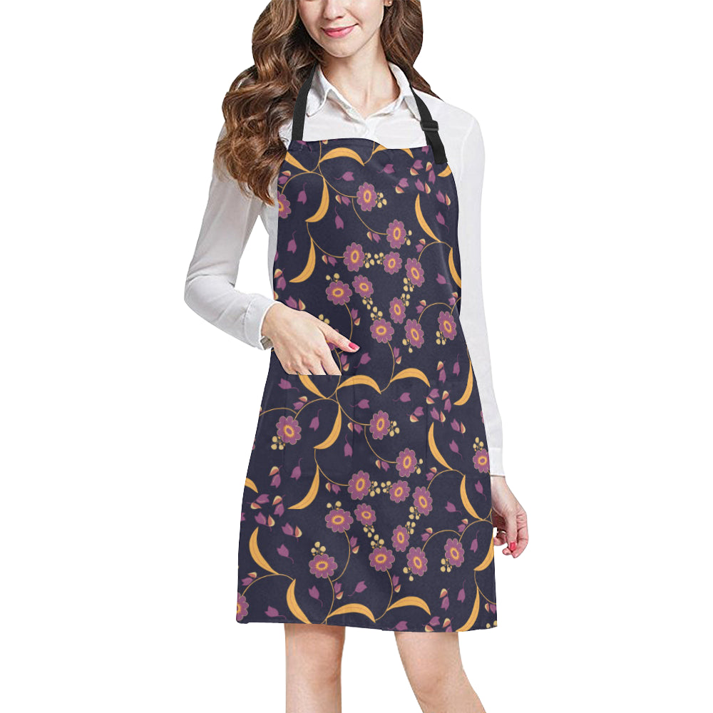 Anemone Pattern Print Design AM012 Apron with Pocket