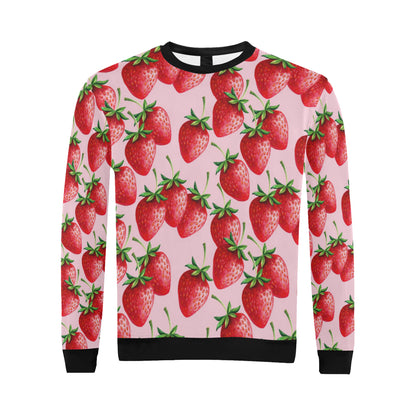Strawberry Pattern Print Design SB03 Men Long Sleeve Sweatshirt