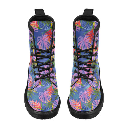 Tropical Flower Pattern Print Design TF025 Women's Boots