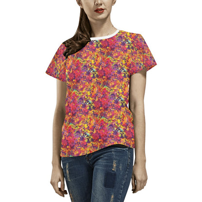 Splatter Print Design LKS303 Women's  T-shirt