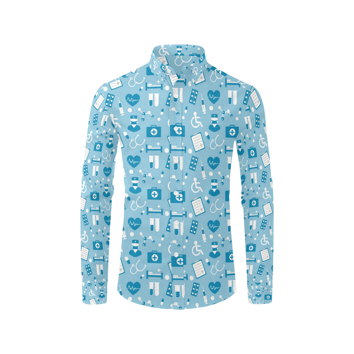 Medical Pattern Print Design 05 Men's Long Sleeve Shirt
