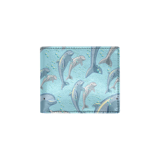 Dolphin Print Pattern Men's ID Card Wallet