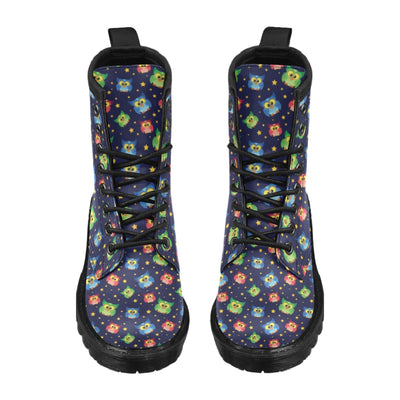 Owl with Star Themed Design Print Women's Boots