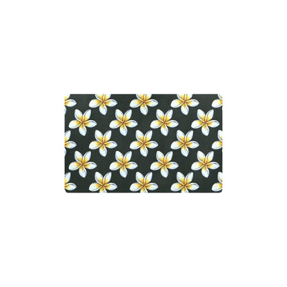 White Plumeria Pattern Print Design PM022 Kitchen Mat