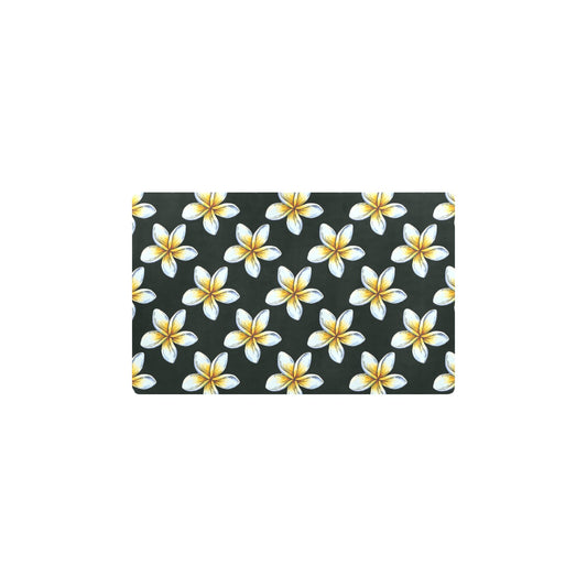 White Plumeria Pattern Print Design PM022 Kitchen Mat