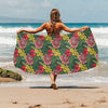 Summer Floral Print Design LKS305 Beach Towel 32" x 71"