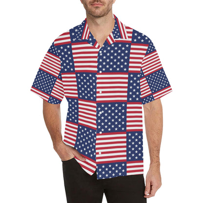 Patriotic US Flag Pattern Print Design A03 Men's Hawaiian Shirt
