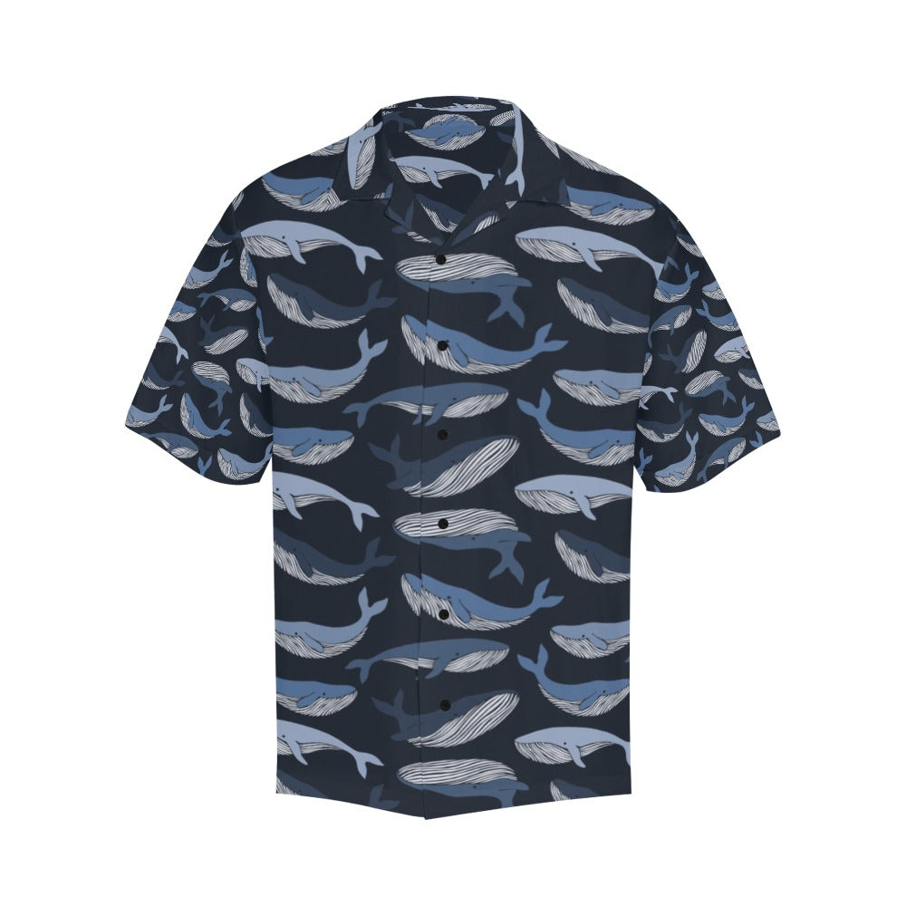 Whale Print Design LKS301 Men's Hawaiian Shirt