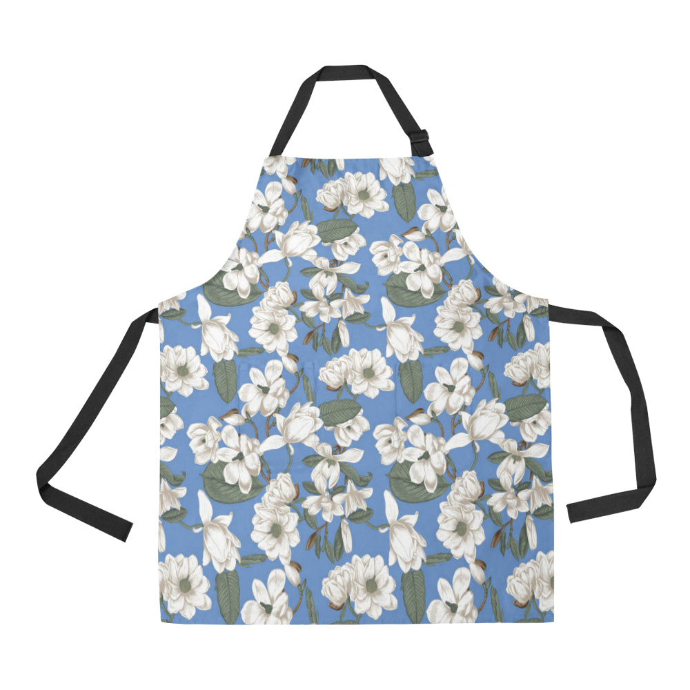 Magnolia Pattern Print Design 01 Apron with Pocket