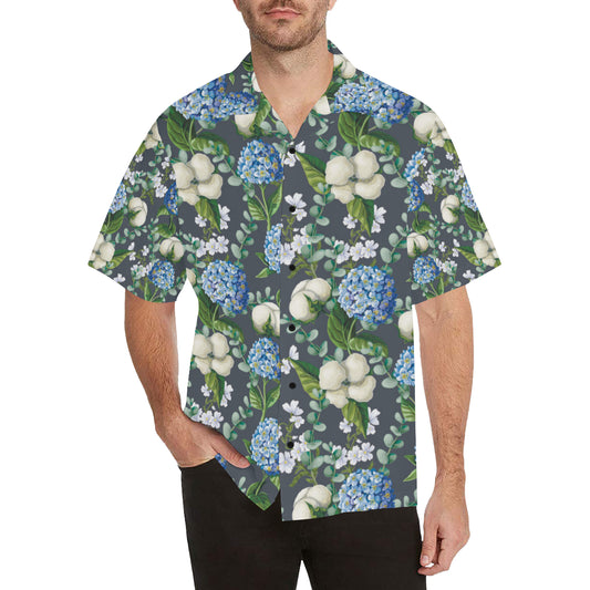 Hydrangea Pattern Print Design 02 Men's Hawaiian Shirt