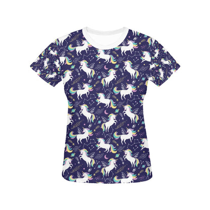 Unicorn Print Design LKS305 Women's  T-shirt