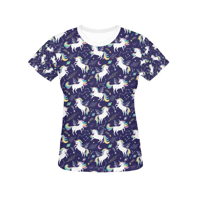 Unicorn Print Design LKS305 Women's  T-shirt