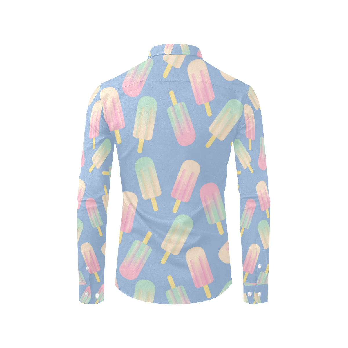 Ice Cream Pattern Print Design 05 Men's Long Sleeve Shirt