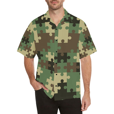 Puzzle Camo Pattern Print Design A03 Men's Hawaiian Shirt