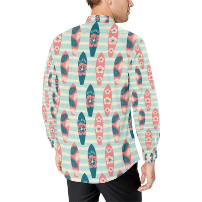 Aloha Hawaii Surfboard Pattern Print Design 02 Men's Long Sleeve Shirt